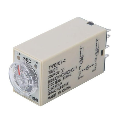 

10S Delay Timer Time Relay H3Y-2 AC 220V 8 PIN Adjusting Knob Control Timing Relay for Household Electrical