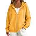 thumbnail image 2 of Oversized Zip Up Hoodie For Women Casual Long Sleeve With Pockets Sweatshirts Fall Winter Track Jackets, 2 of 5