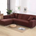 thumbnail image 1 of Elastic Solid Color Sofa Cover L Shaped Corner Couch Slipcover 1 2 3 4 Seater Chair Protector for Living Room, 1 of 7