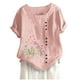 thumbnail image 1 of Camiseta Casual de Manga Corta con Botón de Cuello Redondo de las Mujeres, Tops Cortos para las Mujeres, 1 of 3