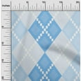 thumbnail image 2 of oneOone Cotton Poplin Medium Blue Fabric Argyle Sewing Material Print Fabric By The Yard 56 Inch Wide, 2 of 4