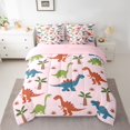 thumbnail image 2 of Castle Fairy Cute Dino Twin Bedding Sets,Jungle Wildlife Dinosaur Bedding Comforter Set, 2 of 8