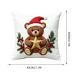 thumbnail image 3 of Christmas Embroidered Pillow Cover, Cozy Xmas Bear Knit Couch Sofa Cushion Cover, Rustic Pillowcase with Gifts Box and Redberry Holly, Winter Farmhouse Couch Decor Cushion Case, Bedside Pillowcase, 3 of 6
