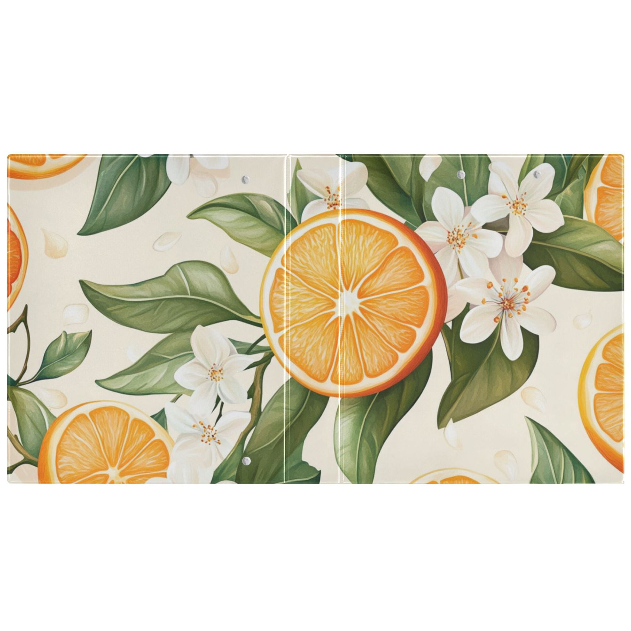 Flowers with Oranges 3 Ring Binders 1.5 inch Hardcover File Folders with Interior Pockets A4 Size Organizer for School Office Hospital