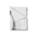 thumbnail image 2 of Victorian Soft Flannel Fleece Throw Blanket, Victorian Frame with a Gladiator Warrior Roman Headpiece Design, Cozy Plush for Indoor and Outdoor Use, 50" x 60", Black and White, by Ambesonne, 2 of 5