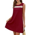 thumbnail image 4 of BUIGTTKLOP Summer Dresses for Women Beach Cover Up Sleeveless Lace Crewneck Crochet Front Loose Fitted Sundress, 4 of 5
