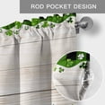 thumbnail image 5 of St. Patrick's Valances for Windows Day Lucky Green Black Buffalo Plaid Shamrock Rod Pocket Curtain Valance Window Treatment Short Curtains for Kitchen Living Room, 42"x12", 5 of 9
