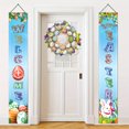 thumbnail image 6 of HongHeng Spring Porch Banners and Flower Porch Sign Spring Floral Door Sign Bunny Eggs Hanging Flag Spring Summer Flower Porch Banner Sign for Home Indoor Outdoor Decorations, 6 of 7