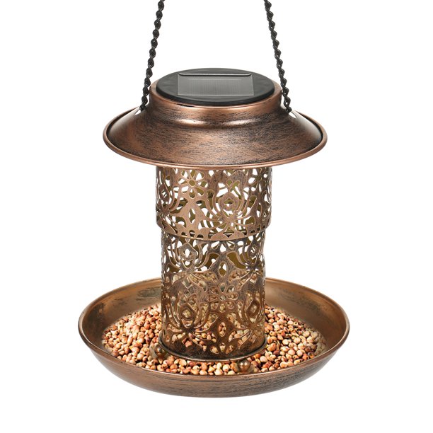 Neoglint Solar Bird Feeder Outdoor Hanging Garden Lantern Retractable