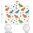 thumbnail image 3 of Wearable Blanket,White Cartoon Dinosaurs Mushrooms Pattern Hooded Wearable Flannel Blanket for Adults & Teens,Winter Poncho Shawl Wrap Cape Cozy Anti-Pill,50"x60", 3 of 5