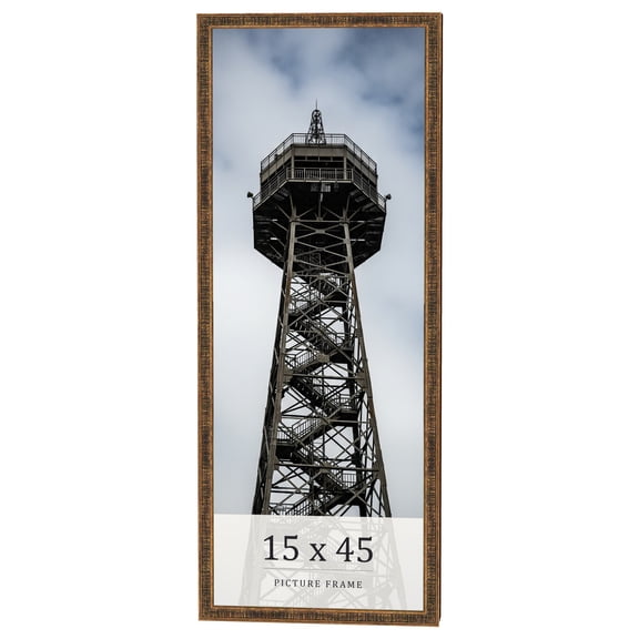 15x45 Frame Gold Kingsley Distressed Solid Wood Picture Frame Width 0.75 Inches | Interior Frame