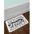 thumbnail image 2 of Black and White Bath Mat, Everything Starts with a Dream Quote Monochrome Stars Leaves and Curls, Non-Slip Plush Mat Bathroom Kitchen Laundry Room Decor, 29.5 X 17.5 Inches, Black and White, Ambesonne, 2 of 2