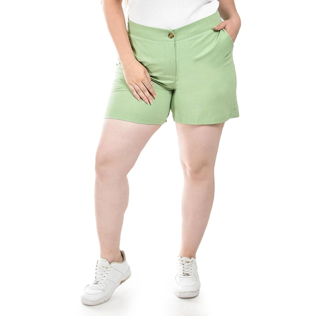 Short clasico de lino Roman Fashion /Tallas Extras, 0136 (Pistache) verde claro 38