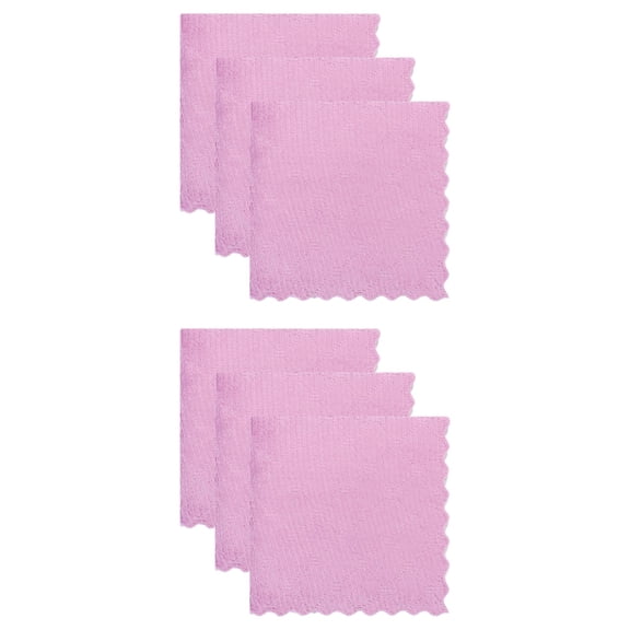 Unique Bargains 6 Pack Absorbent Cleaning Towels Purple Grey 10"x10"