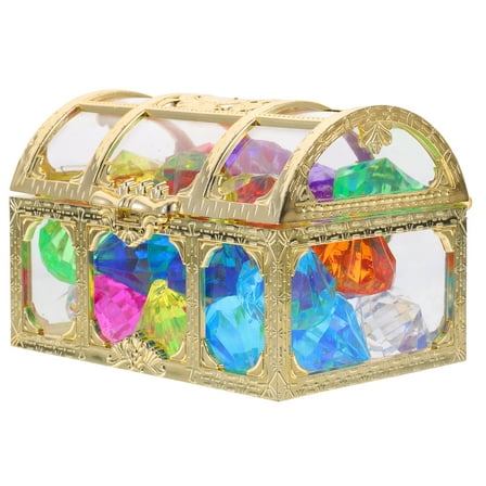 Crystal Box Treasure Chest Gems for Kids Childrens Toys Girl Buccaneers Game Beach Party