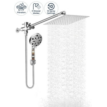 Doulami 8 inch Filtered Shower Head,  8 Setting High Pressure Rain Showerhead with Handheld Combo and Hose