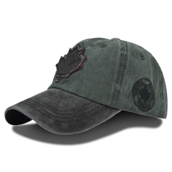 Rhuody Hat Canada Baseball Cap Canada Day Embroidered Maple Leaf Flag Adjustable Hat Leisure Wear Black
