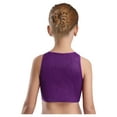 thumbnail image 2 of Sinleey Kids Girls Shiny Hip Hop Jazz Dance Crop Tops Metallic Ribbed Cami Vest Shirts Performance Party Dancewear Purple L, 2 of 5