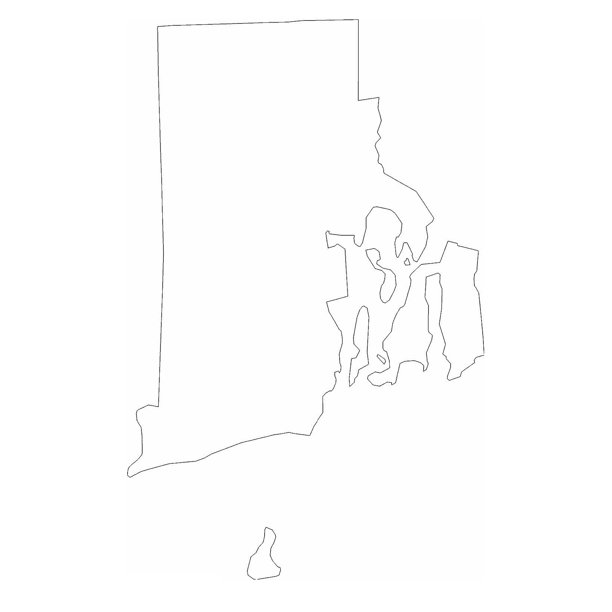 Rhode Island State Outline Map - 12 Inch By 18 Inch Laminated Poster With Bright Colors And ...