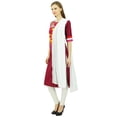 thumbnail image 4 of Atasi Women's Aari Embroidered Maroon Rayon Salwar Kurta Straight Suit Set-12, 4 of 9