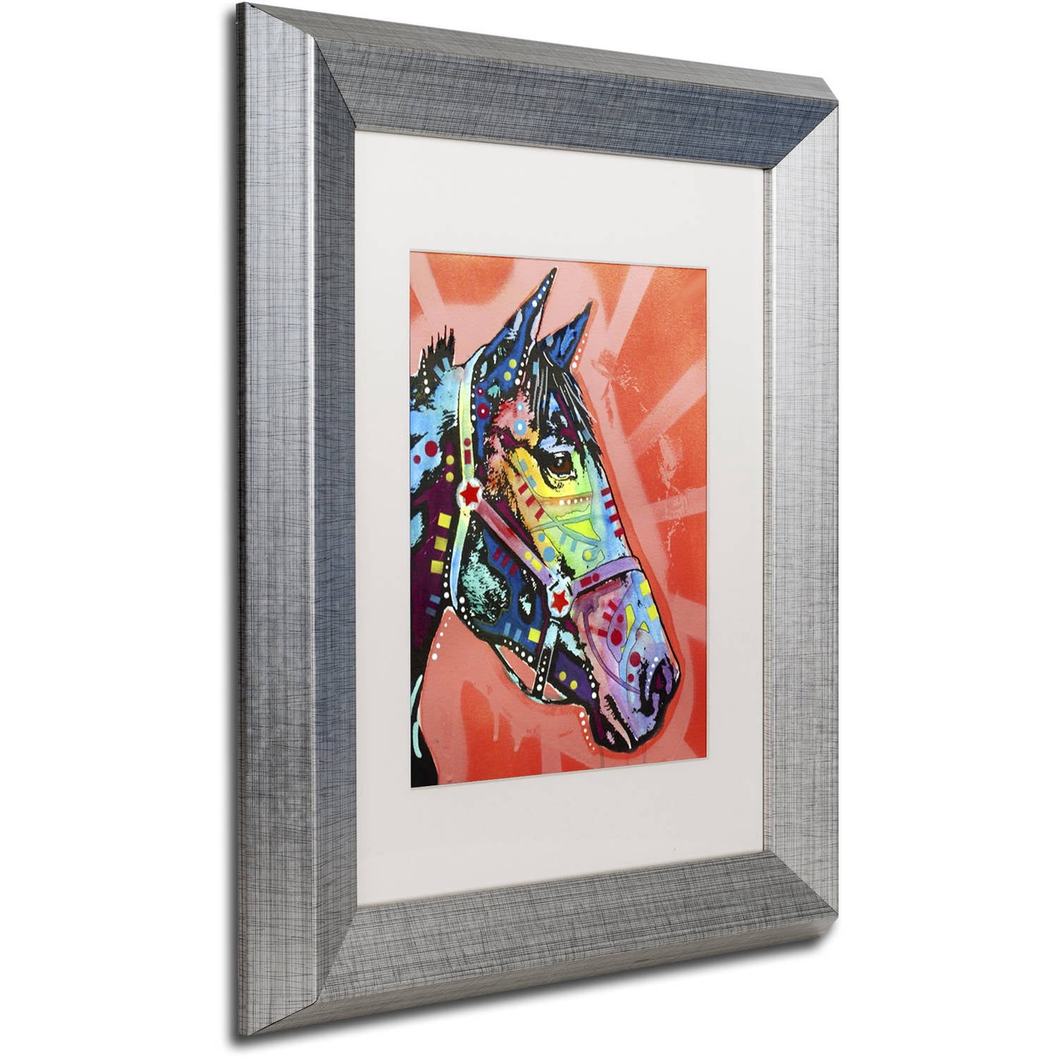 Trademark Fine Art 'WC Horse 3' Canvas Art by Dean Russo, White Matte, Silver Frame