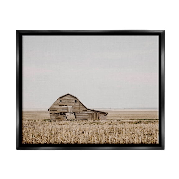Stupell Industries Ranch Barn Photography Landscape Photography Black Floater Framed Canvas Art Print Wall Art, 21 x 17