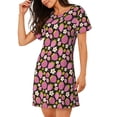 thumbnail image 2 of Fotbe Strawberry Bata de Dormir para Mujer con Estampado, Camisón de Algodón de Manga Corta, Ropa de Dormir Casual, 2 of 6