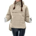 thumbnail image 2 of Chaqueta Acolchada Oversize para Mujer, Estilo Dolman, con Capucha, Larga, Cálida y Estilo Top Crema XXL, 2 of 7
