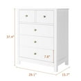 thumbnail image 6 of DSstyles Drawer Chest Dresser Organizers Storage Wood Nightstand with 5 Drawers Furniture for Kids, Bedroom and Living Room in White, 6 of 7