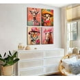 thumbnail image 4 of 3Pcs Coastal Western Cowgirl Canvas Wall art Pink Flower Boots Hat Horse Aesthetic Painting Pictures Wall Decor Southern Girl Trendy Preppy Posters Print Artwork for Girls Room Bedroom Dorm, 4 of 6