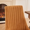 thumbnail image 5 of Dining Chairs Of 2 In Yellow, Rayon Cloth Linen Fabric, High For Superior Sitting, Cushion With Rebound Sponge, Steel Springs And Rubber Bands, Curved Solid Wood Legs, American Style Room Chair 2, 5 of 7