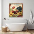 thumbnail image 3 of Vintage Rooster Wall Art Painting on Canvas, Pastoral Watercolor Sunflower Plaid Canvas Art Home Prints Wall Art Framed Modern Artwork for Living Room Bedroom Wall Decor 16x16in, 3 of 9