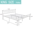 thumbnail image 3 of NNV King Size Metal Platform Bed Frame with Headboard Sturdy Steel Slats Support,White, 3 of 6
