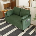 thumbnail image 2 of CQSXDA 48 Inch Soft Loveseat Couch Featuring Cushions And Storage Pocket, For Home & Office Spaces, Dark Green, 2 of 15