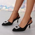 thumbnail image 5 of Xucatan Women's Slingback High-heeled Shoes Heels, Pointed Toe Pumps with Buckle Strap, High Heel Dressy Office Shoes, Versatile Closed Toe Sandals for Spring Summer Gift, 5 of 7