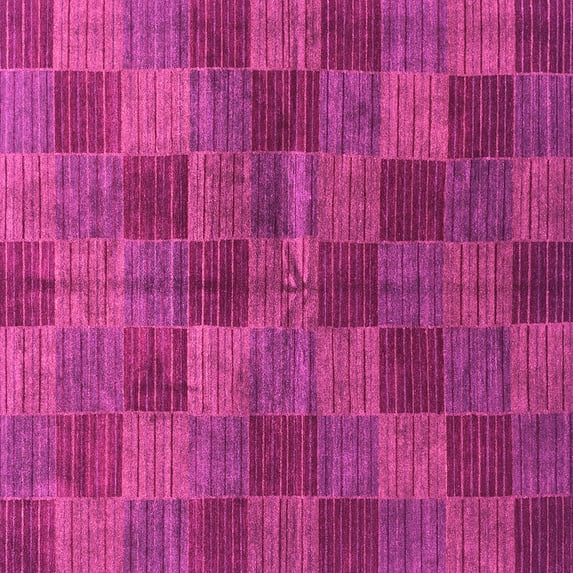Ahgly Company Indoor Square Checkered Pink Modern Area Rugs, 4' Square