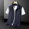 thumbnail image 4 of Kureaily Men's Fashion Vest Fall Multi Pocket Have Zipper Solid Color Outerwear Vest, 4 of 4