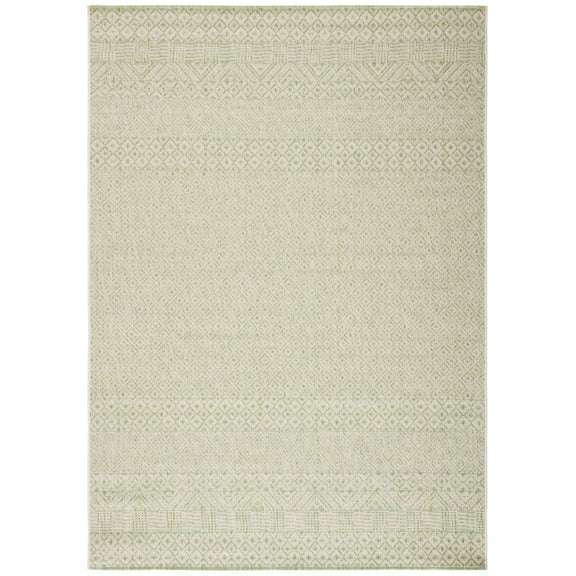 SAFAVIEH Courtyard Naomi Geometric Indoor/Outdoor Area Rug, Beige/Green, 2'7" x 5'