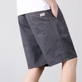 thumbnail image 7 of Generic Men's Solid Color Casual Shorts Fashion Vintage Shorts Male Summer Casual Knee Length Shorts with Zipper Pockets, 7 of 7