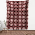 thumbnail image 4 of Geometric Fabric by the Yard, Rhombuses and Squares Grid Style Composition Folklore Composition, Decorative Upholstery Fabric for Chairs & Home Accents, Ruby Black White by Ambesonne, 4 of 5