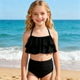 thumbnail image 5 of Girls Swimsuit Bikini Set 2 Piece Bathing Suit Adjustable Straps Tiered Ruffled Swimwear for Teen Girls, 5 of 6