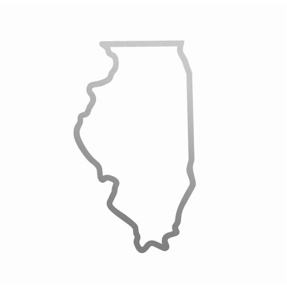 State Map Outline Illinois Vinyl Decal Sticker UV & Waterproof Bumper Window Laptop Automotive Water Bottle Gift accessories – SILVER 5"