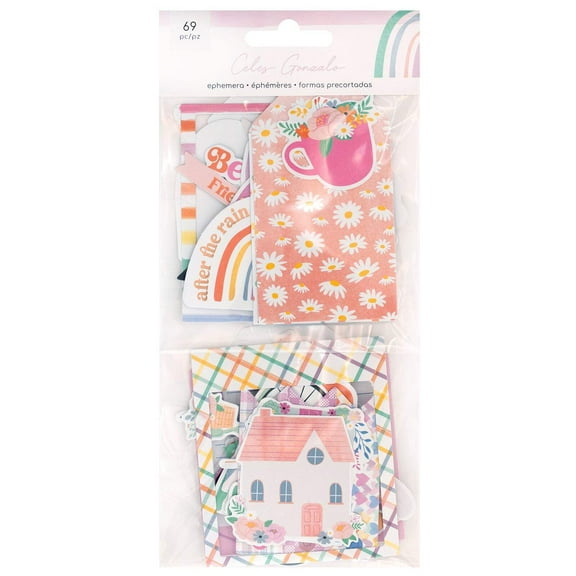 American Crafts Rainbow Avenue Ephemera Die-Cuts 70/Pkg-Icons, Rose Gold