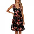 thumbnail image 4 of Vestido de playa casual de verano para mujer sin mangas con cuello en V hasta la rodilla Fridja hjkh3598, 4 of 6