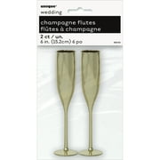 Champagne Flutes 6" 2/Pkg-Gold, Pk 6, Unique Industries