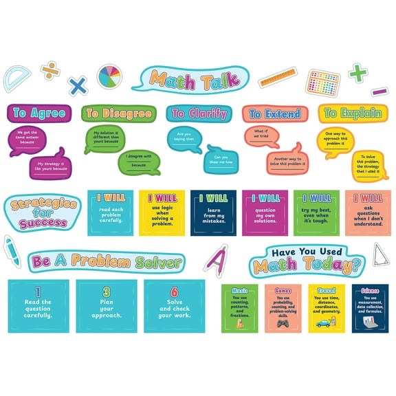 Teacher Created Resources Math Talk Bulletin Board Set, 69 Pieces