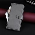 thumbnail image 3 of Wallet Case for Samsung Galaxy A55 5G 6.6-inch, Litchi Leather Flip Zipper Purse Cover with Card Holder, Detachable Wristlet, Kickstand Shockproof Protective Phone Case,Grey,For Galaxy A55 (5G), 3 of 9