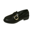 thumbnail image 2 of SYMOID Womens Low Block Heel Loafers - Gold Buckle Comfortable Pu Faux Leather Wide Size Us 5-11 Black Loafers for Women, Versatile for Work Commute & Daily Wear,Size 43, 2 of 9
