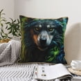 thumbnail image 4 of KLL Realistic Style Colorful Wolf A Decorative Throw Pillow Covers Velvet Soft for Couch Sofa Bedroom Living Room Outdoor (No pillow core)- 18"x18", 4 of 5