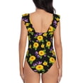 thumbnail image 6 of Yiaed Daisies Flowers Print Women's Ruffled One Piece Swimsuit V Neck Swimwear Slimming Monokini for Woman-X-Large, 6 of 8